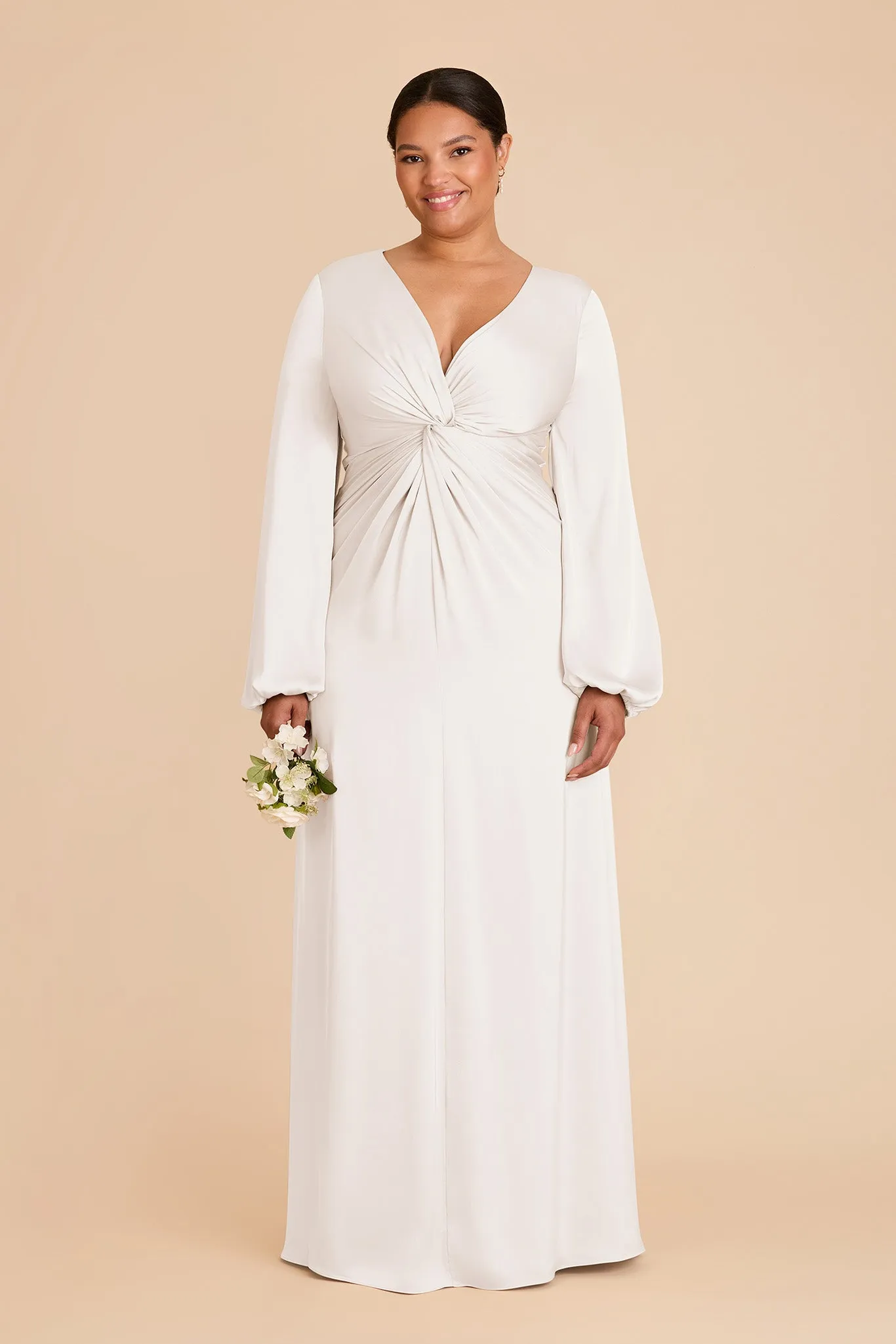 Juniper Matte Satin Dress - White sold by Birdy Grey product image thumbnail 2