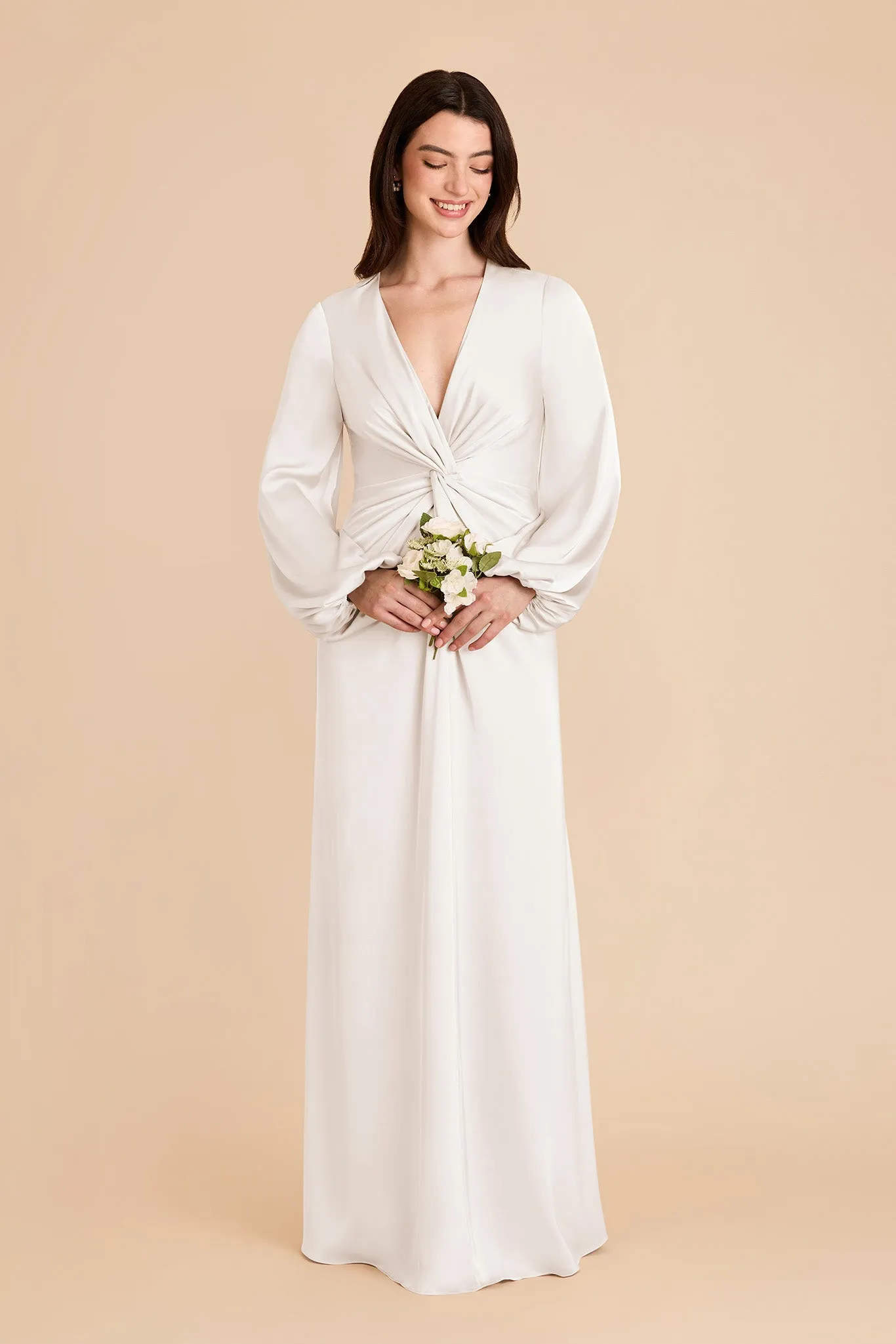 Juniper Matte Satin Dress - White sold by Birdy Grey product image thumbnail 3