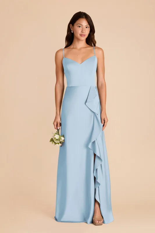 Theresa Matte Satin Dress - Sky Blue sold by Birdy Grey