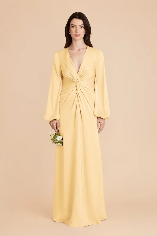 Juniper Matte Satin Dress - Butter sold by Birdy Grey