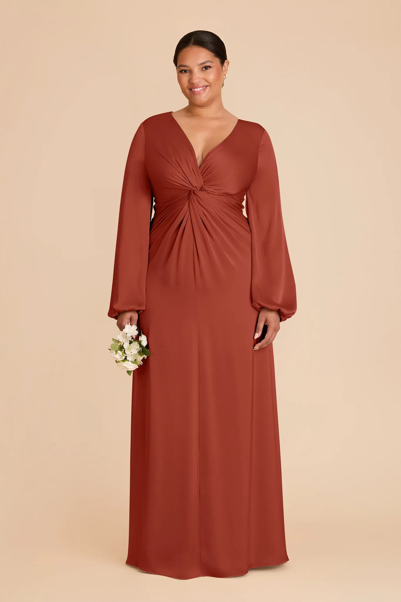 Juniper Matte Satin Dress - Auburn sold by Birdy Grey product image thumbnail 2