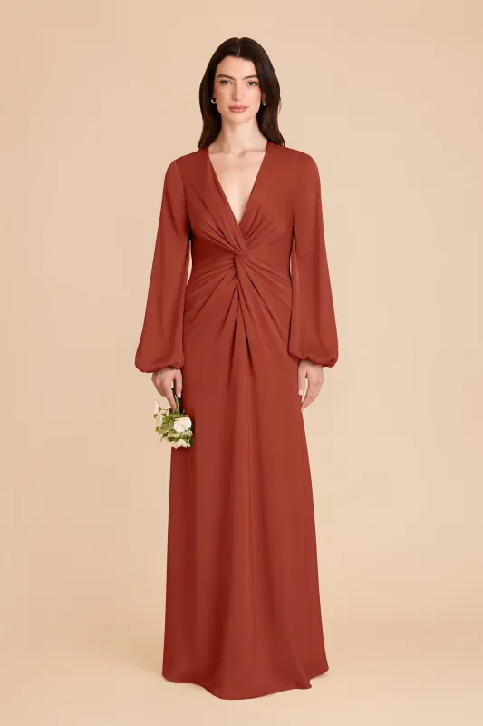 Juniper Matte Satin Dress - Auburn made by Birdy Grey
