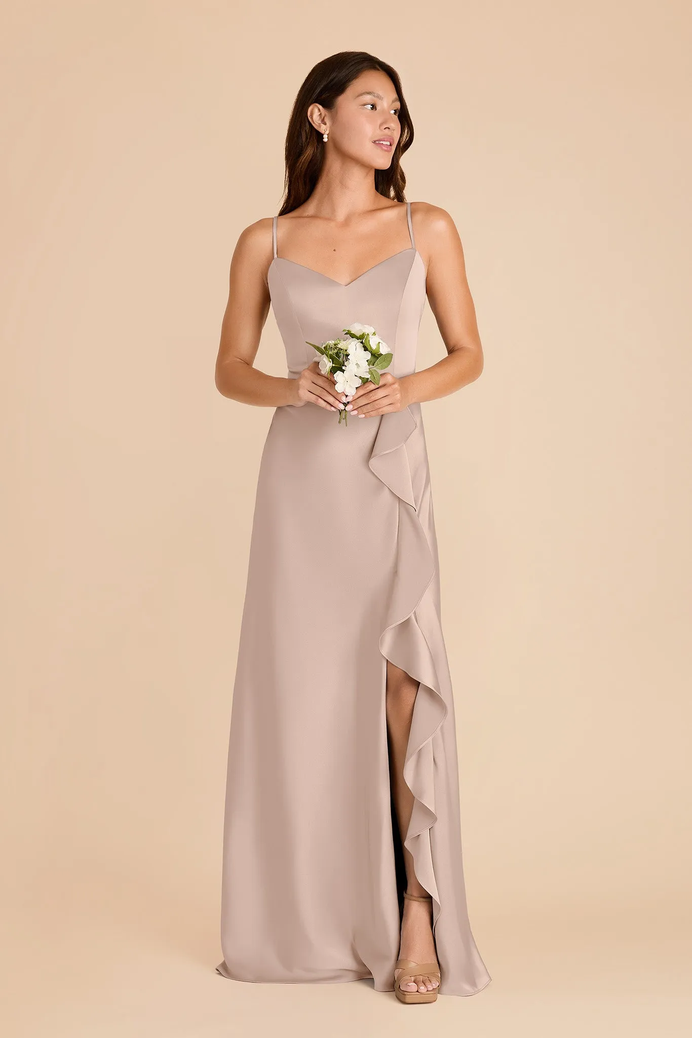 Theresa Matte Satin Dress - Taupe sold by Birdy Grey product image thumbnail 3