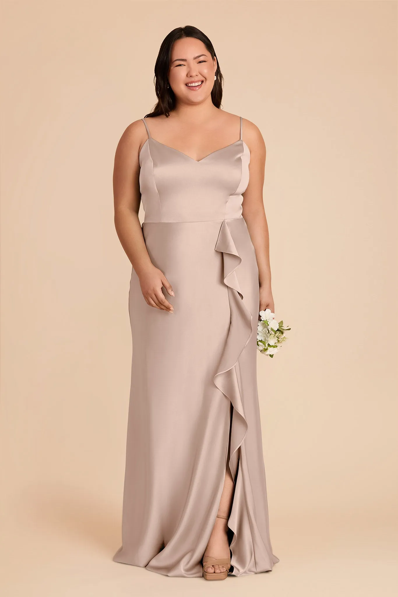 Theresa Matte Satin Dress - Taupe sold by Birdy Grey product image thumbnail 2