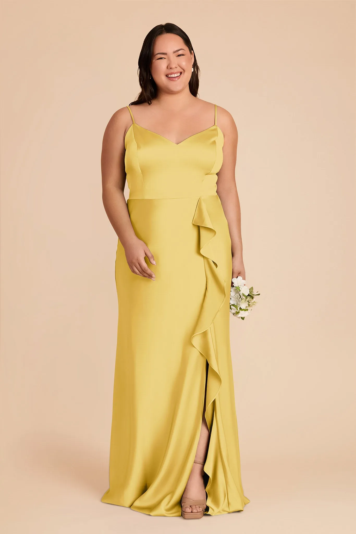 Theresa Matte Satin Dress - Sunflower Yellow sold by Birdy Grey product image thumbnail 2