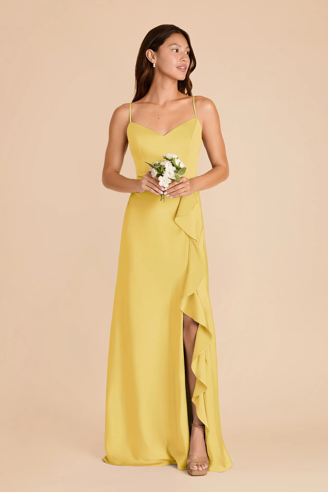 Theresa Matte Satin Dress - Sunflower Yellow sold by Birdy Grey product image thumbnail 3
