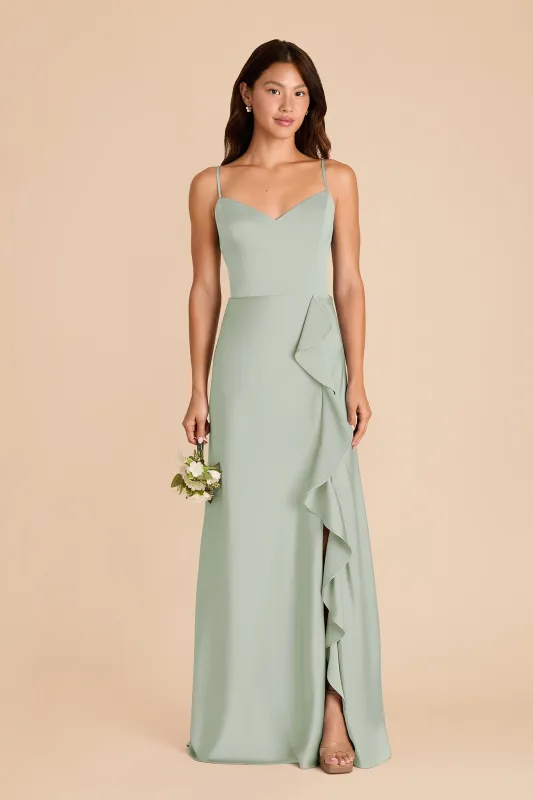 Theresa Matte Satin Dress - Sage sold by Birdy Grey