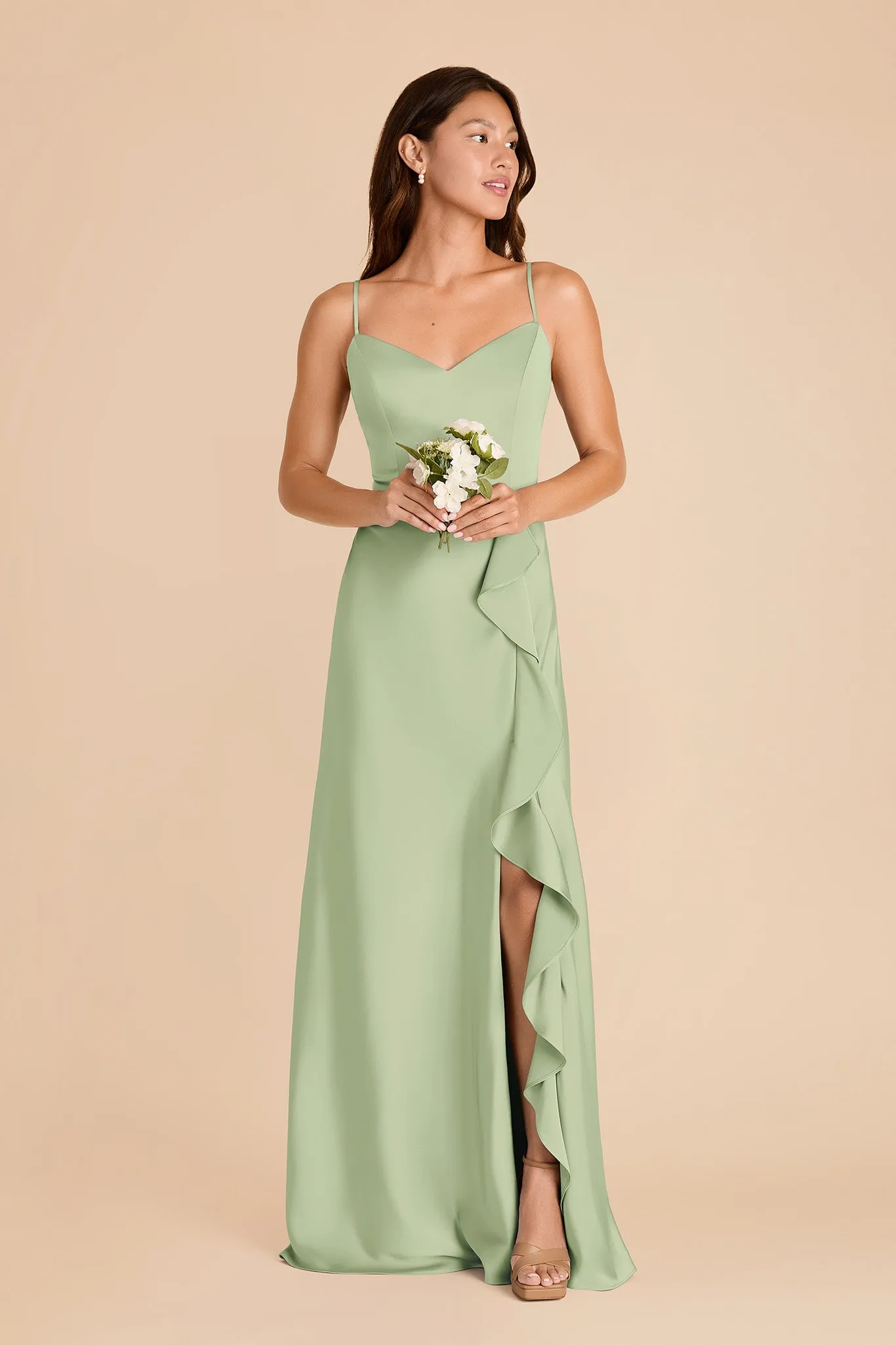 Theresa Matte Satin Dress - Pistachio sold by Birdy Grey product image thumbnail 3