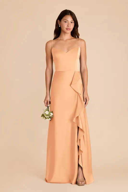 Theresa Matte Satin Dress - Peach sold by Birdy Grey