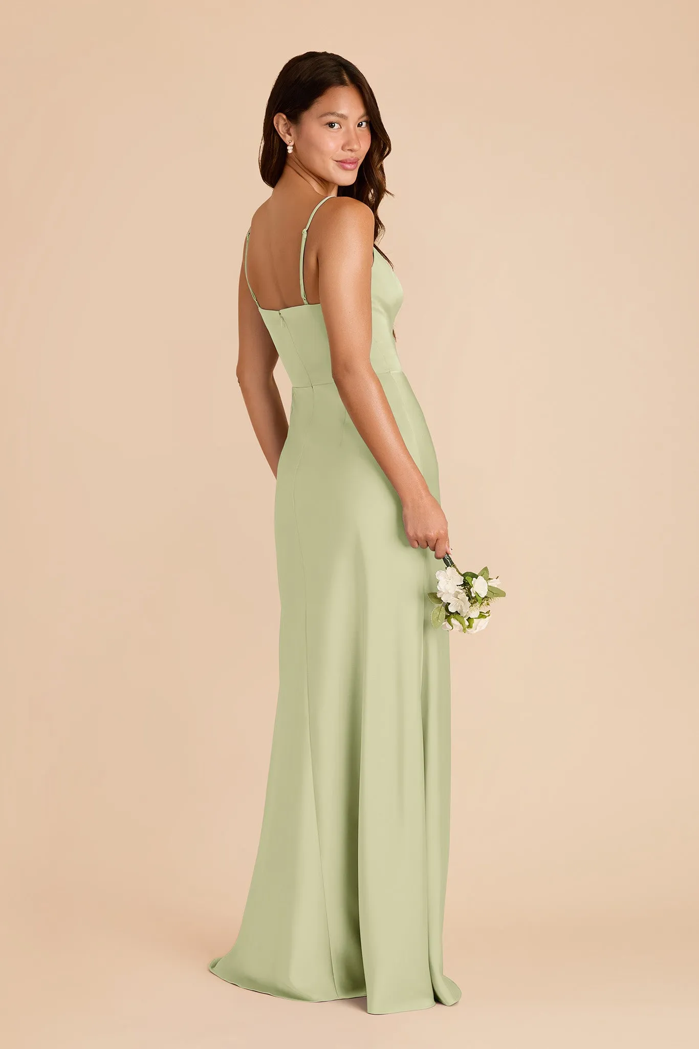 Theresa Matte Satin Dress - Pale Pistachio sold by Birdy Grey product image thumbnail 4