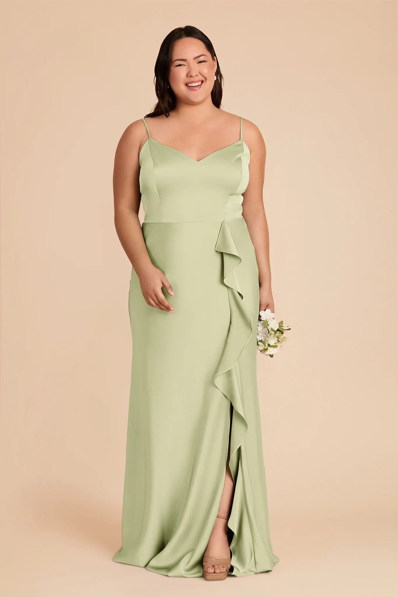 Theresa Matte Satin Dress - Pale Pistachio sold by Birdy Grey product image thumbnail 2