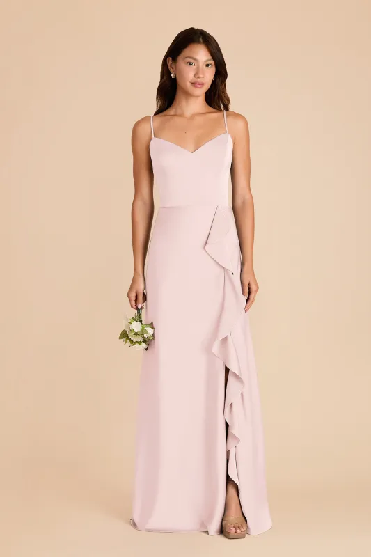 Theresa Matte Satin Dress - Pale Blush sold by Birdy Grey