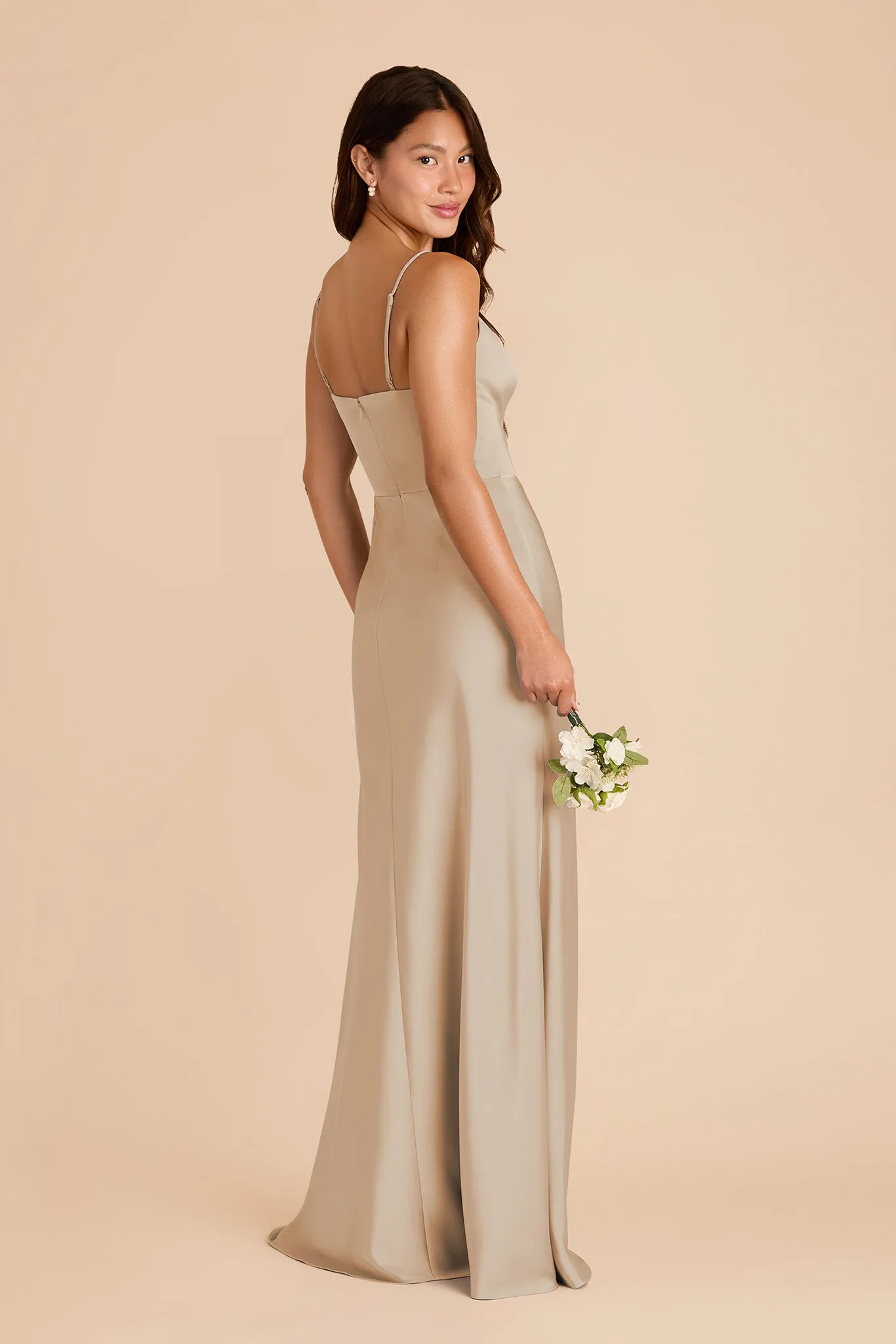 Theresa Matte Satin Dress - Neutral Champagne sold by Birdy Grey product image thumbnail 4