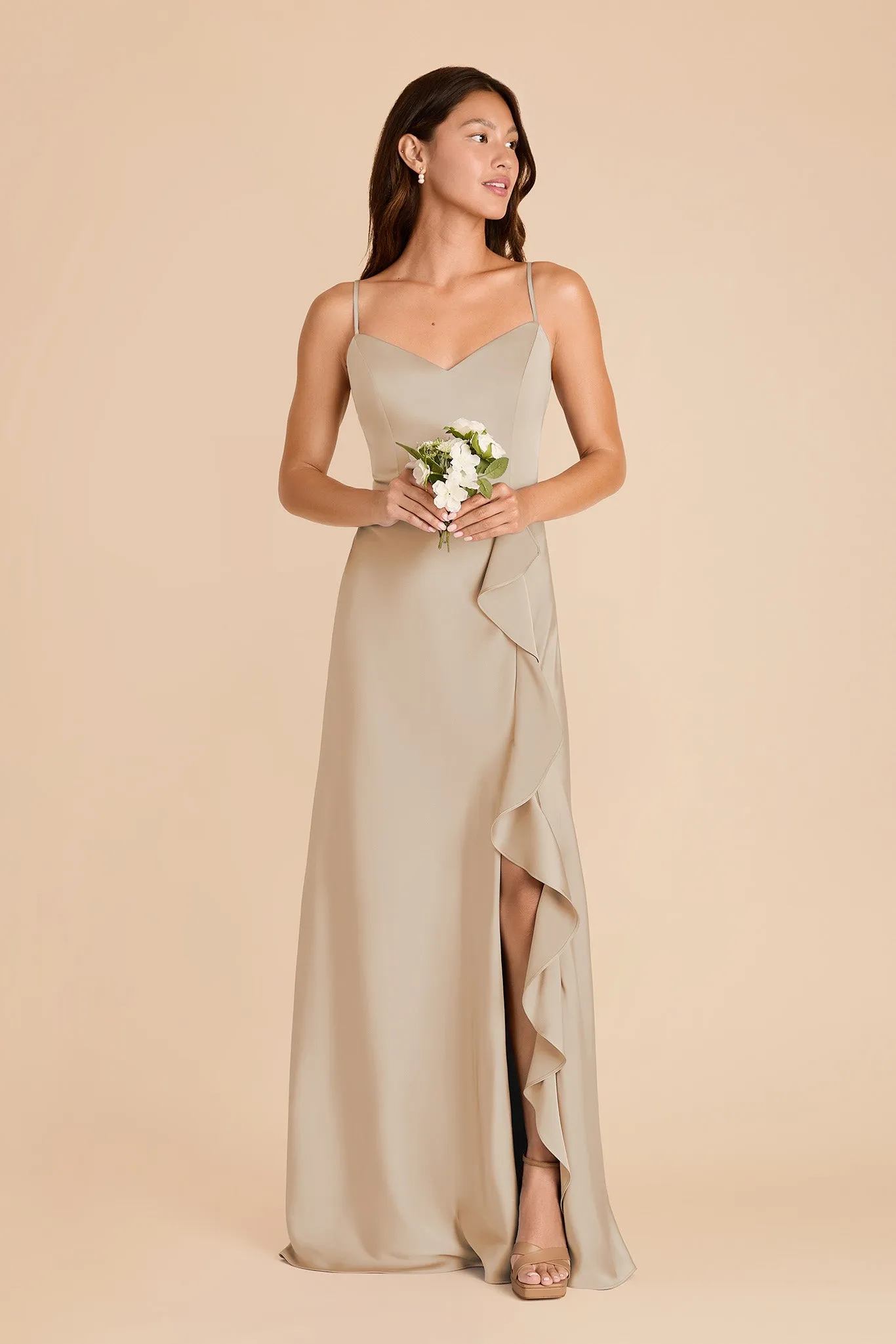Theresa Matte Satin Dress - Neutral Champagne sold by Birdy Grey product image thumbnail 3