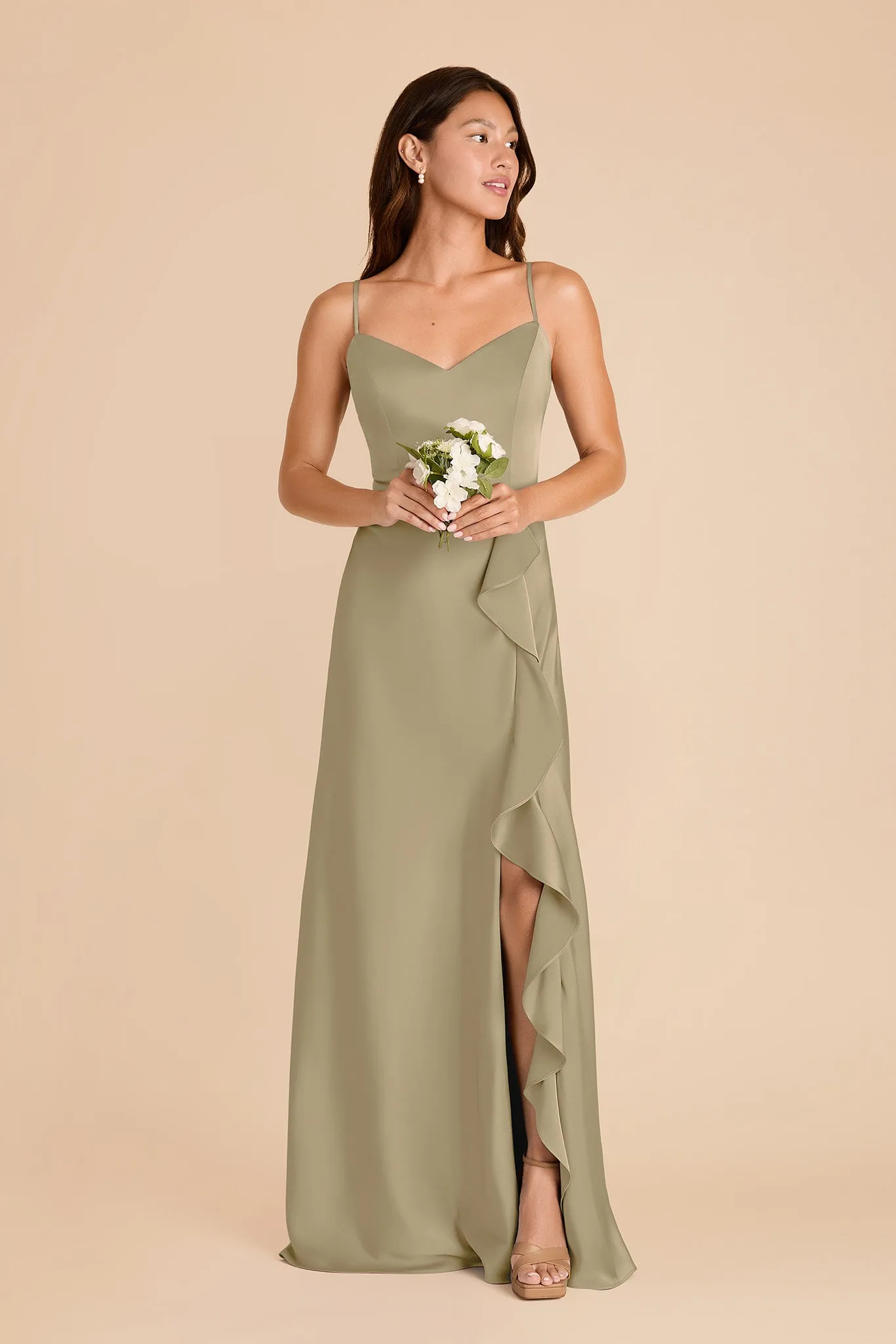 Theresa Matte Satin Dress - Moss Green sold by Birdy Grey product image thumbnail 3