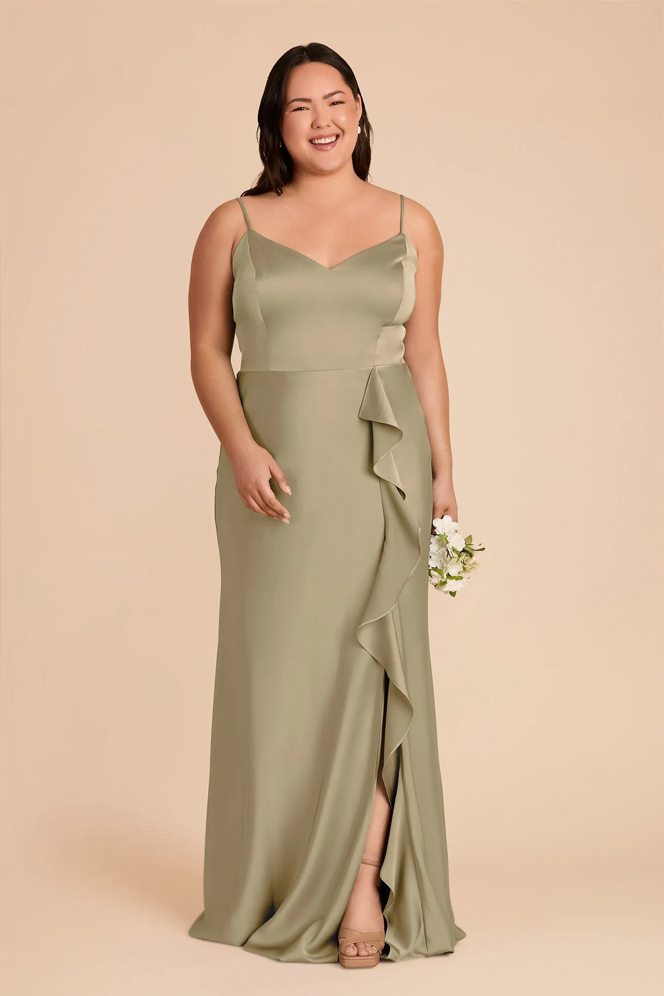 Theresa Matte Satin Dress - Moss Green sold by Birdy Grey product image thumbnail 2