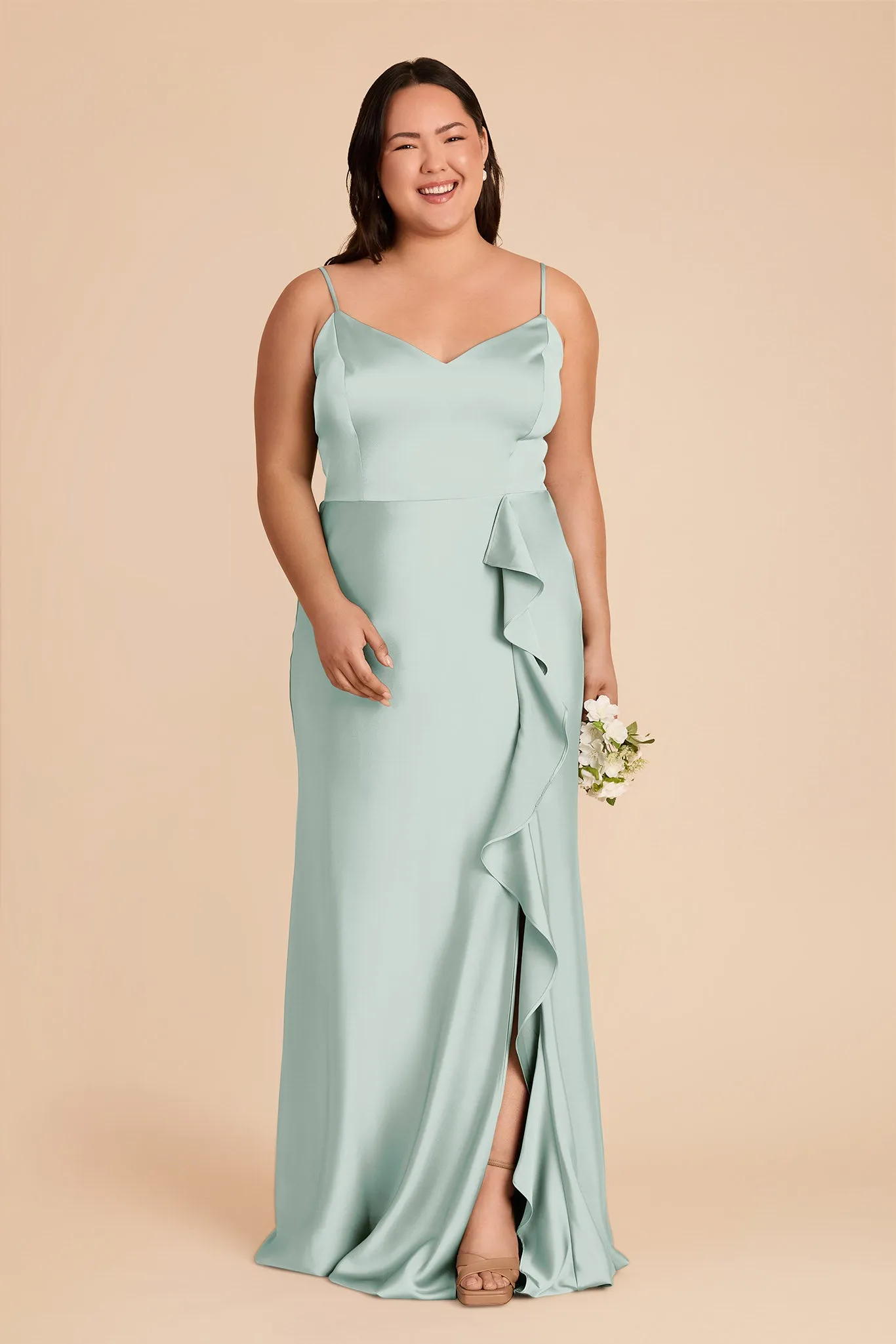 Theresa Matte Satin Dress - Mint sold by Birdy Grey product image thumbnail 2