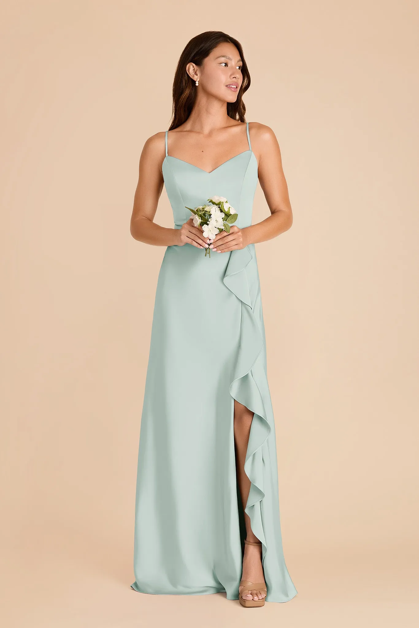 Theresa Matte Satin Dress - Mint sold by Birdy Grey product image thumbnail 3