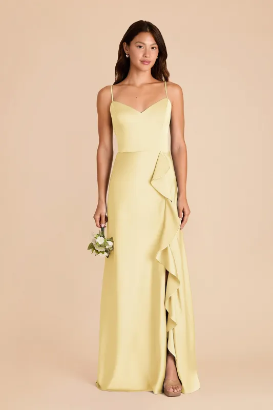 Theresa Matte Satin Dress - Lemon Sorbet sold by Birdy Grey