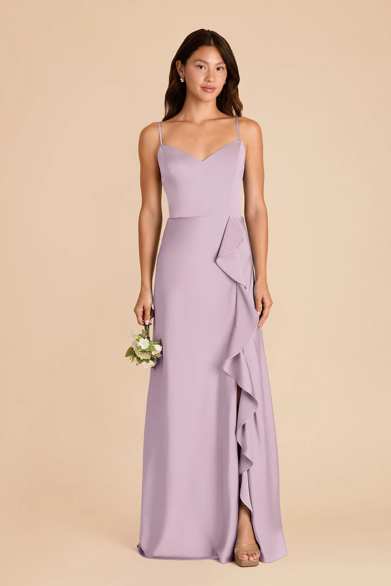 Theresa Matte Satin Dress - Lavender sold by Birdy Grey