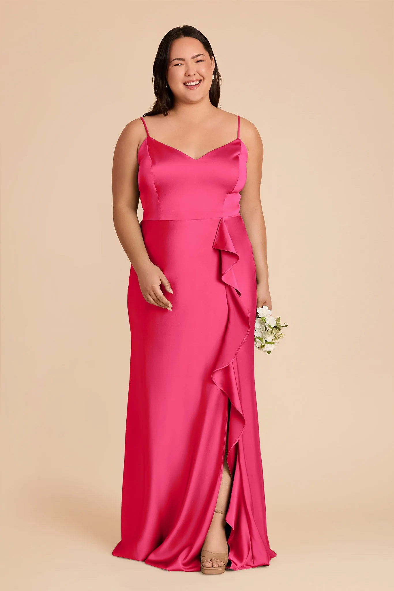 Theresa Matte Satin Dress - Fuchsia sold by Birdy Grey product image thumbnail 2
