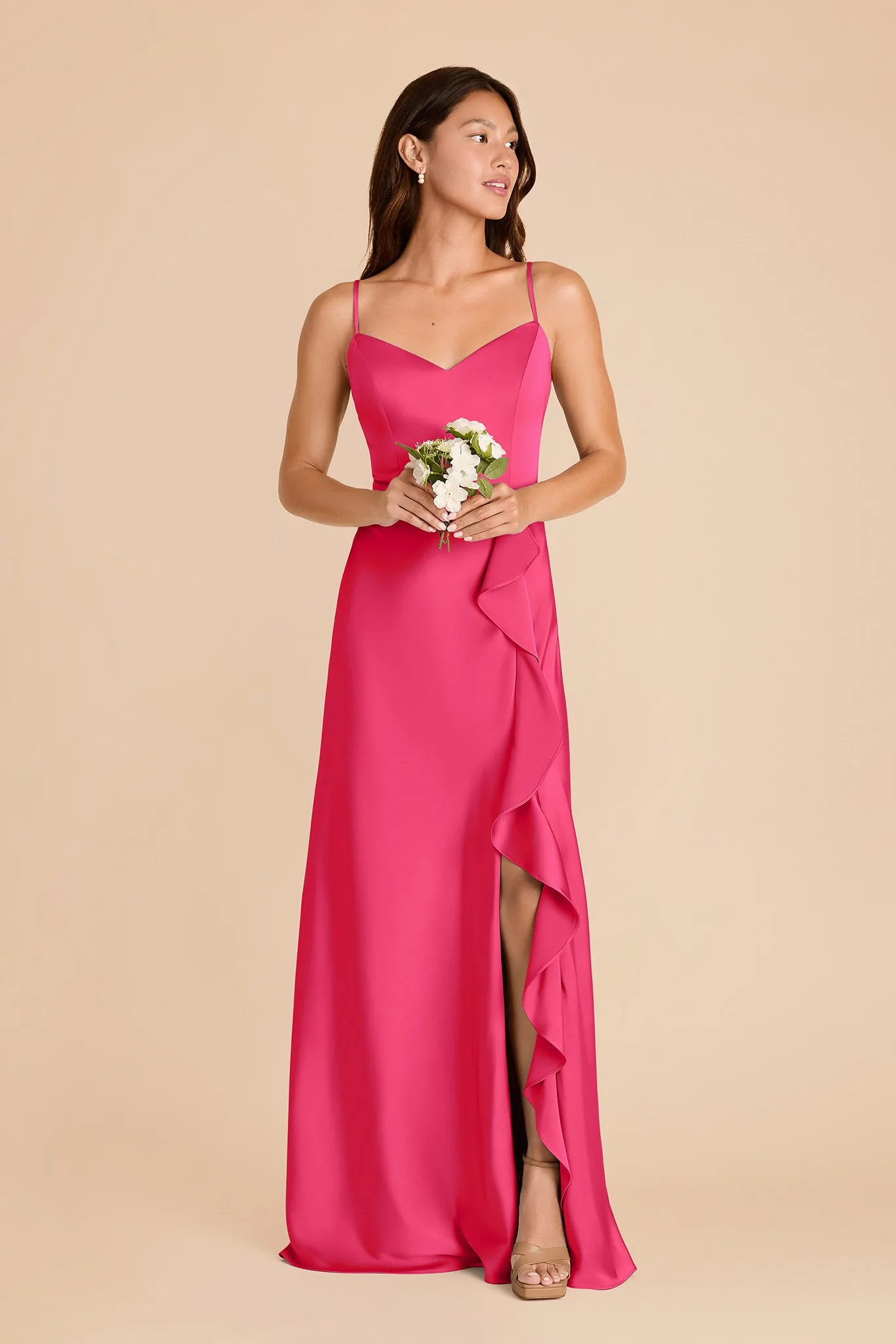 Theresa Matte Satin Dress - Fuchsia sold by Birdy Grey product image thumbnail 3