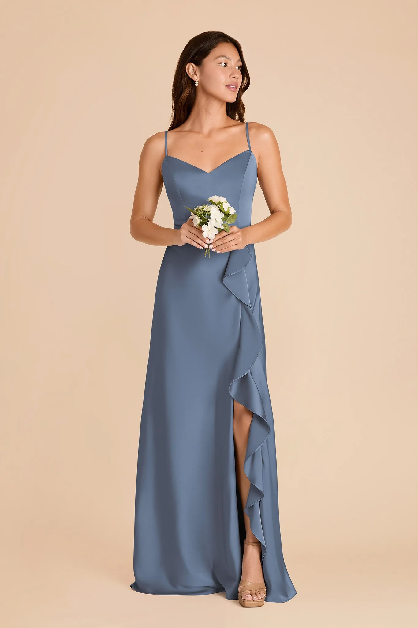 Theresa Matte Satin Dress - French Blue sold by Birdy Grey product image thumbnail 3