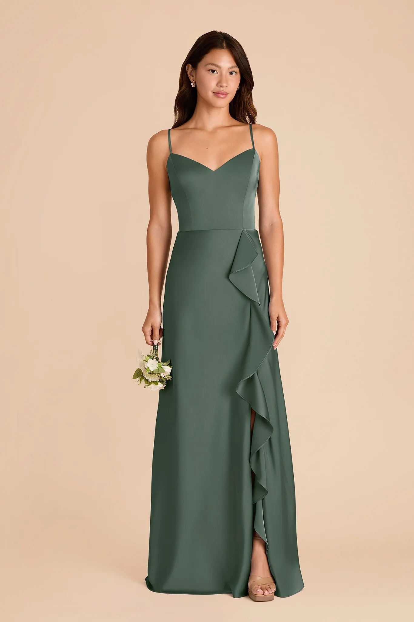 Theresa Matte Satin Dress - Eucalyptus sold by Birdy Grey