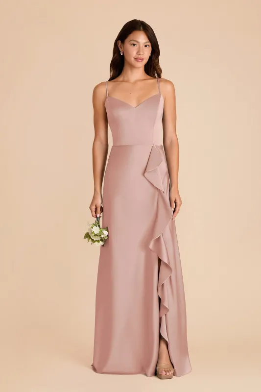 Theresa Matte Satin Dress - English Rose sold by Birdy Grey