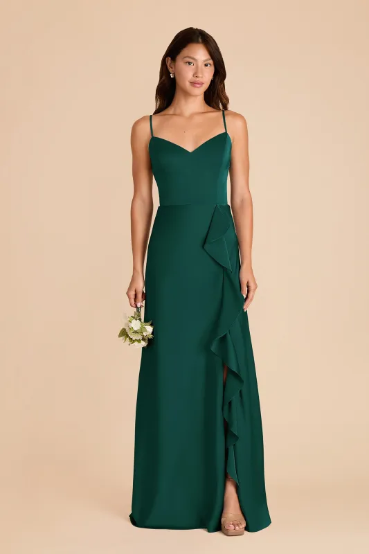 Theresa Matte Satin Dress - Emerald sold by Birdy Grey