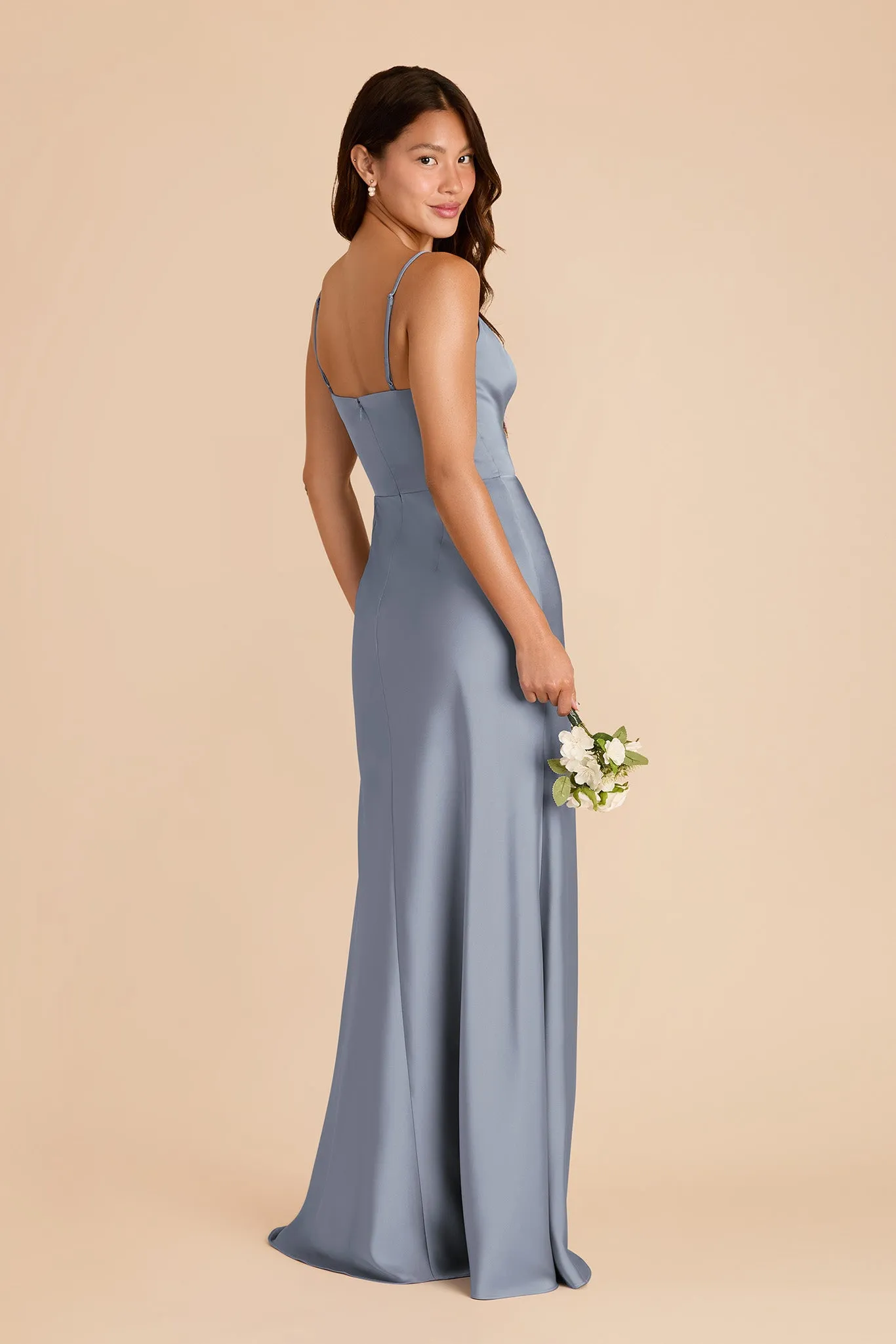 Theresa Matte Satin Dress - Dusty Blue sold by Birdy Grey product image thumbnail 4