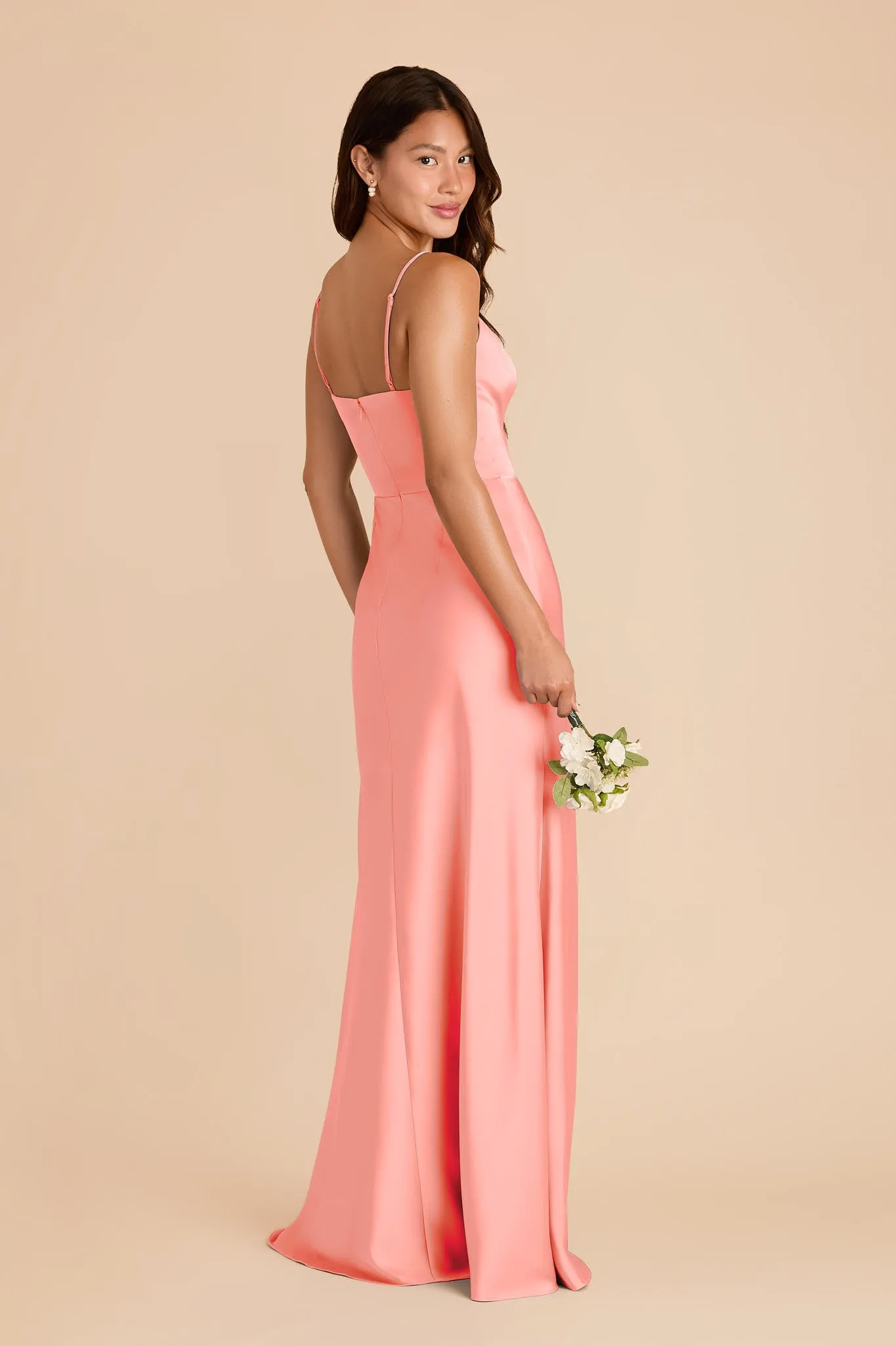 Theresa Matte Satin Dress - Coral Pink sold by Birdy Grey product image thumbnail 4