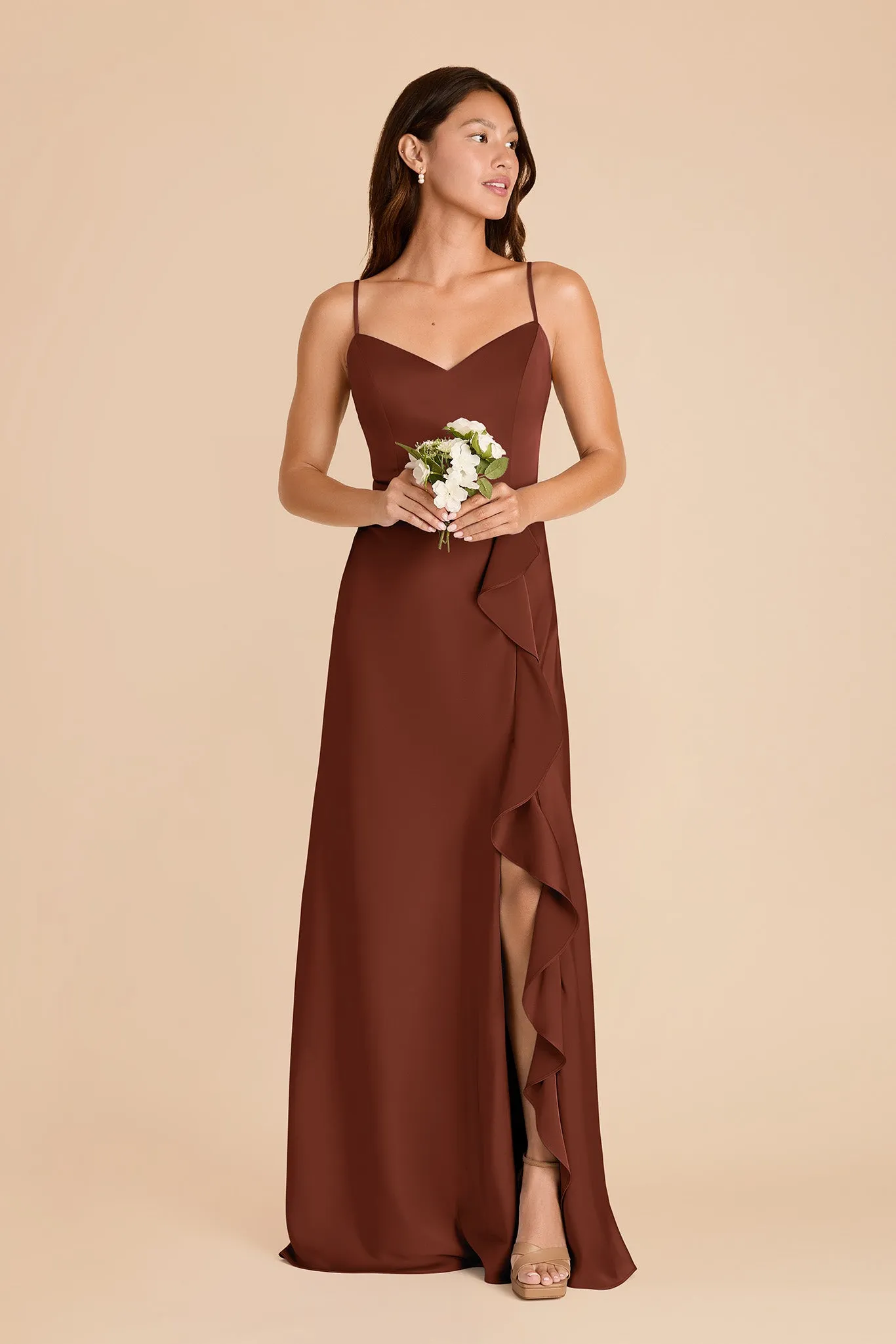 Theresa Matte Satin Dress - Cognac sold by Birdy Grey product image thumbnail 3
