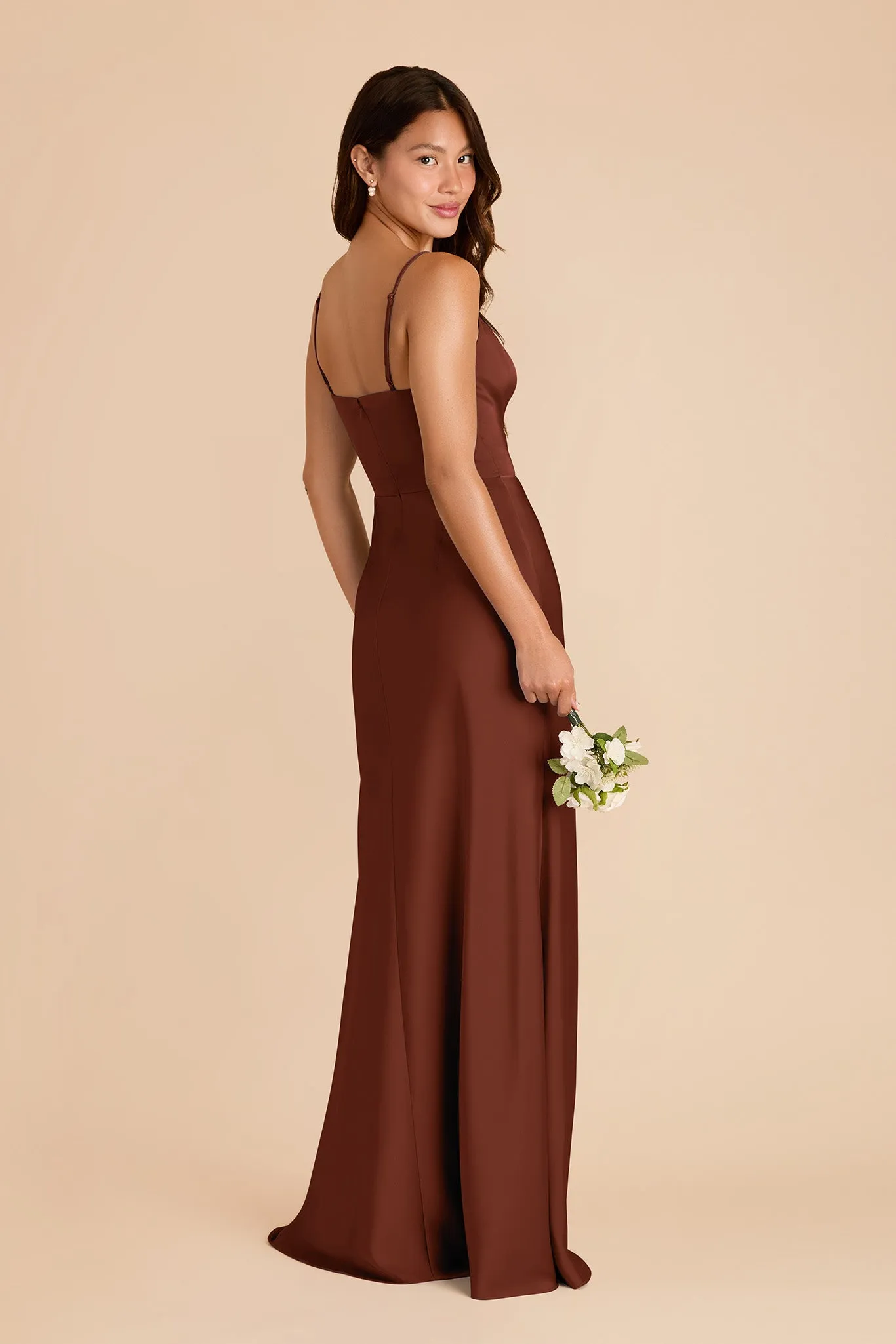 Theresa Matte Satin Dress - Cognac sold by Birdy Grey product image thumbnail 4