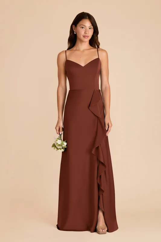 Theresa Matte Satin Dress - Cognac sold by Birdy Grey