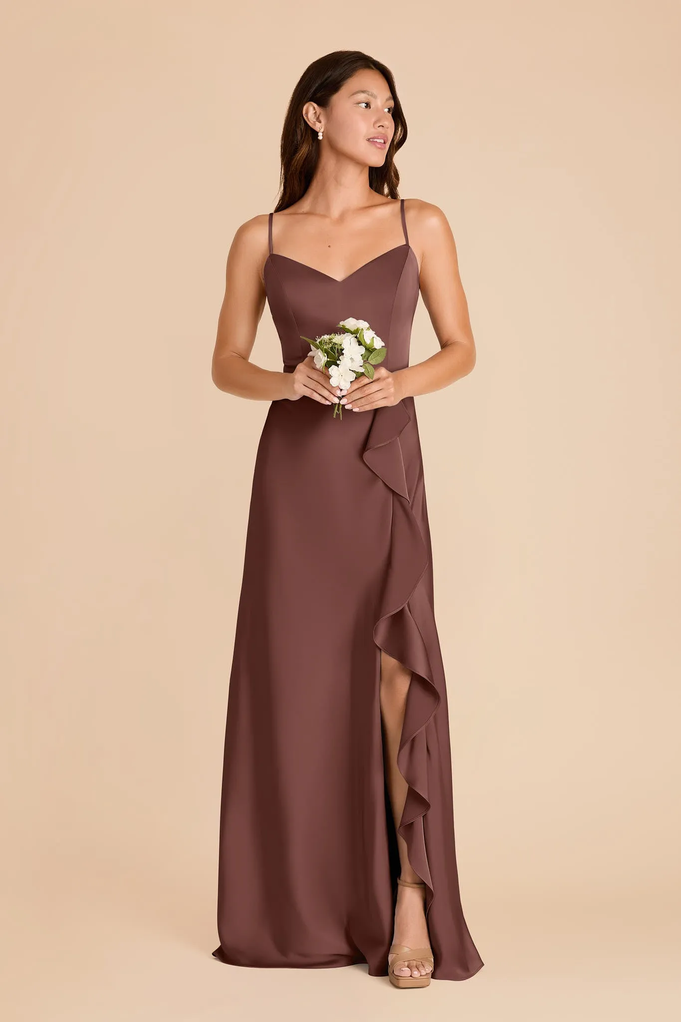 Theresa Matte Satin Dress - Chocolate Brown sold by Birdy Grey product image thumbnail 3