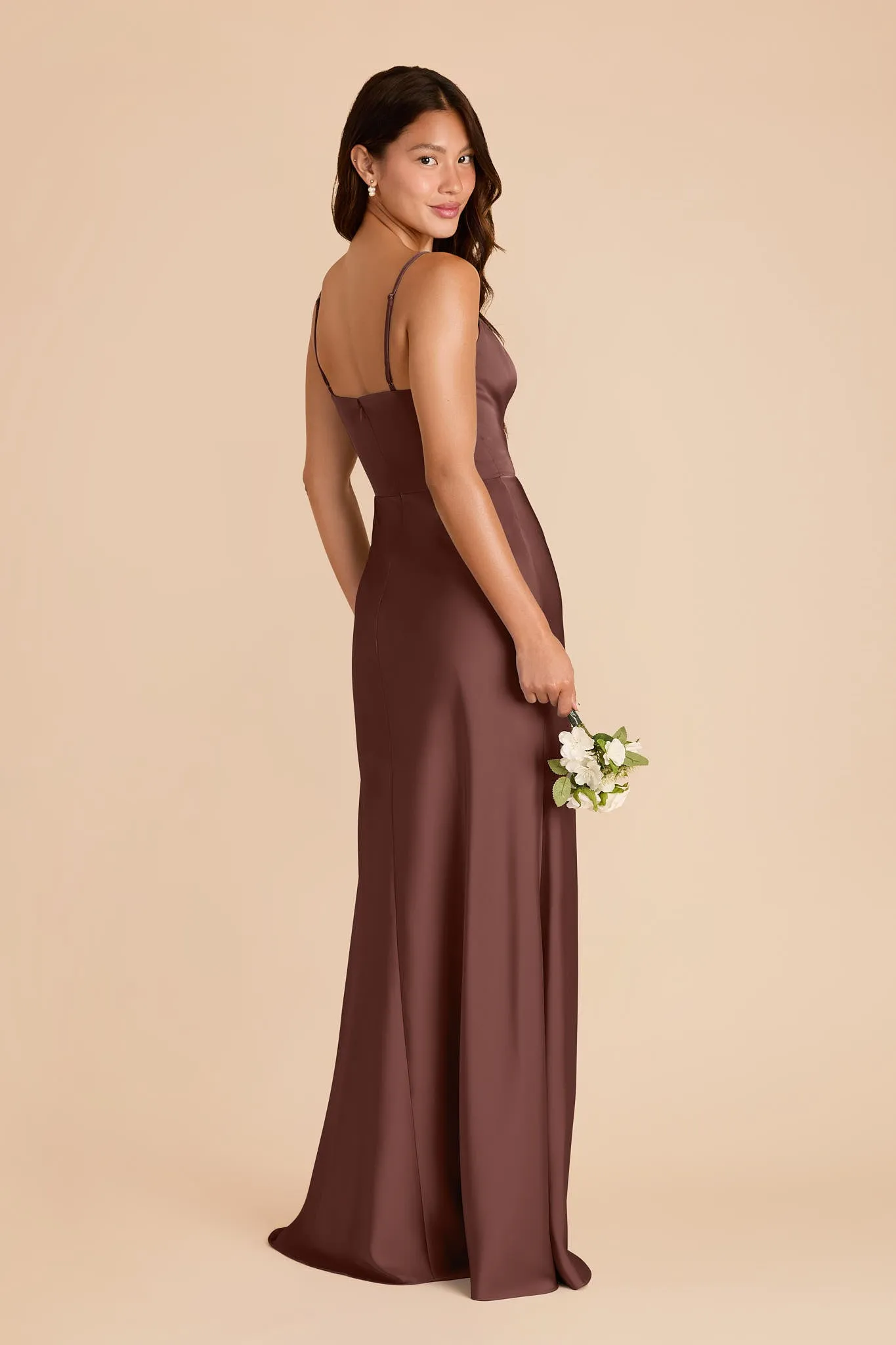 Theresa Matte Satin Dress - Chocolate Brown sold by Birdy Grey product image thumbnail 4