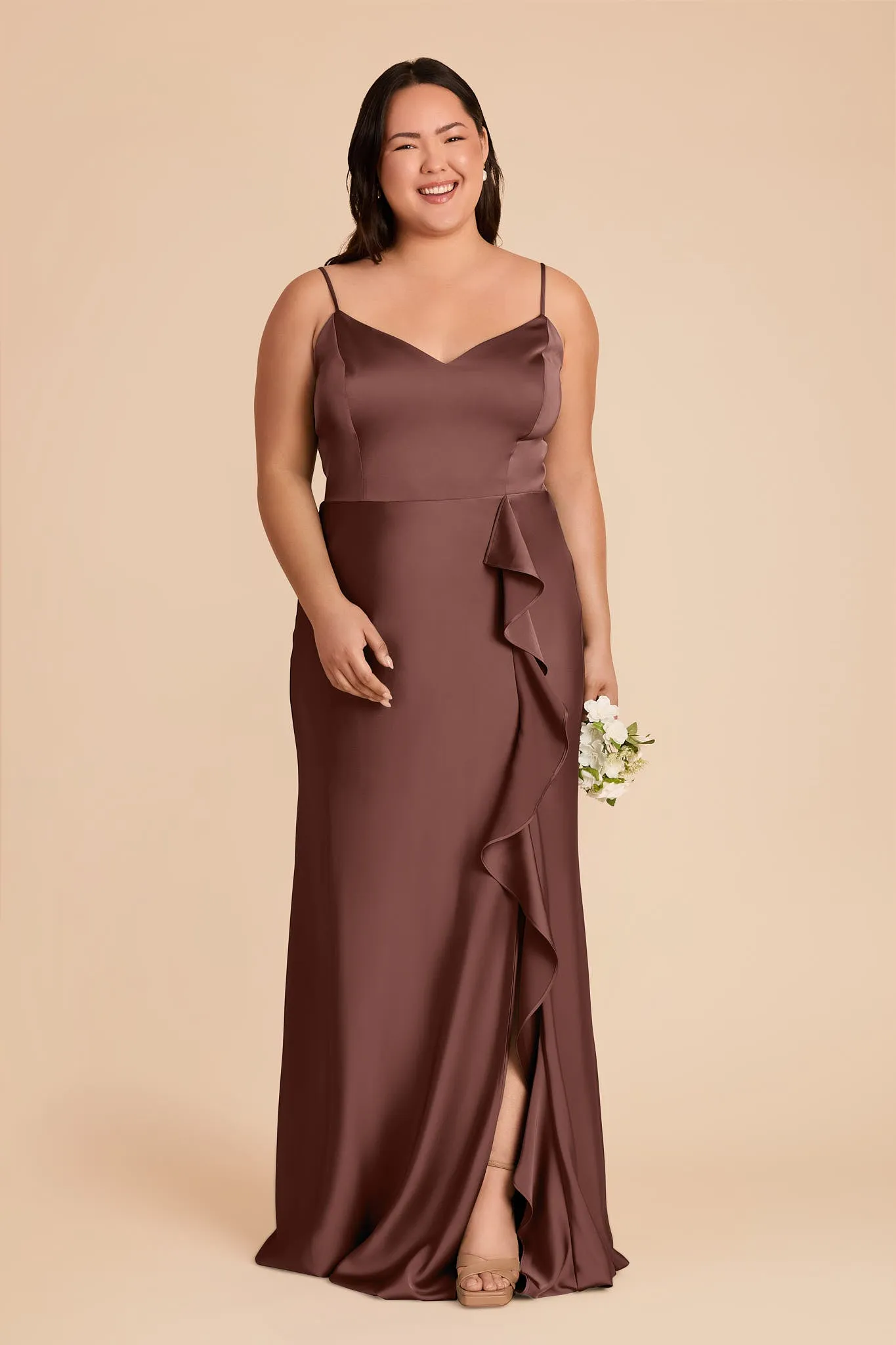 Theresa Matte Satin Dress - Chocolate Brown sold by Birdy Grey product image thumbnail 2