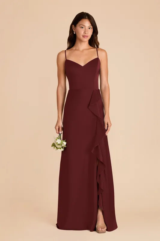 Theresa Matte Satin Dress - Cabernet sold by Birdy Grey