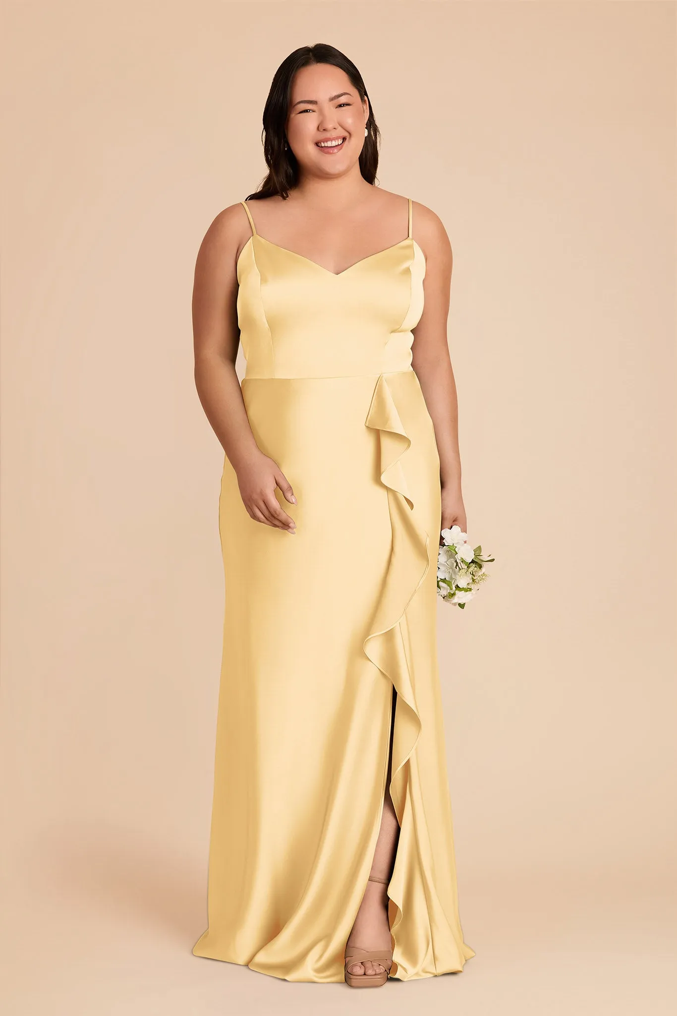 Theresa Matte Satin Dress - Butter sold by Birdy Grey product image thumbnail 2