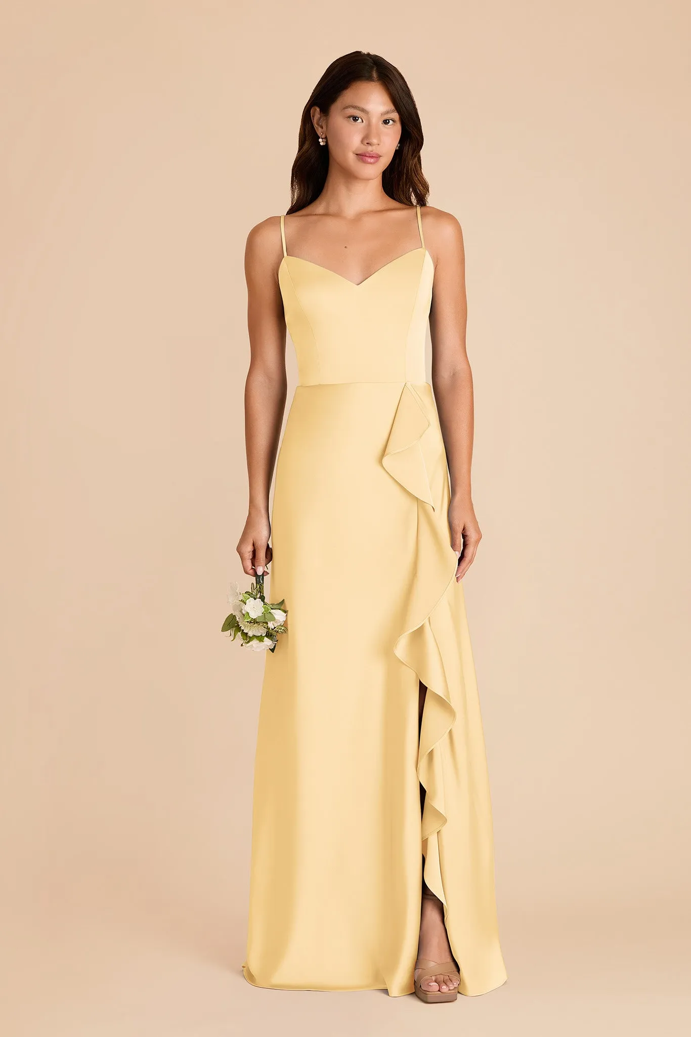 Theresa Matte Satin Dress - Butter sold by Birdy Grey