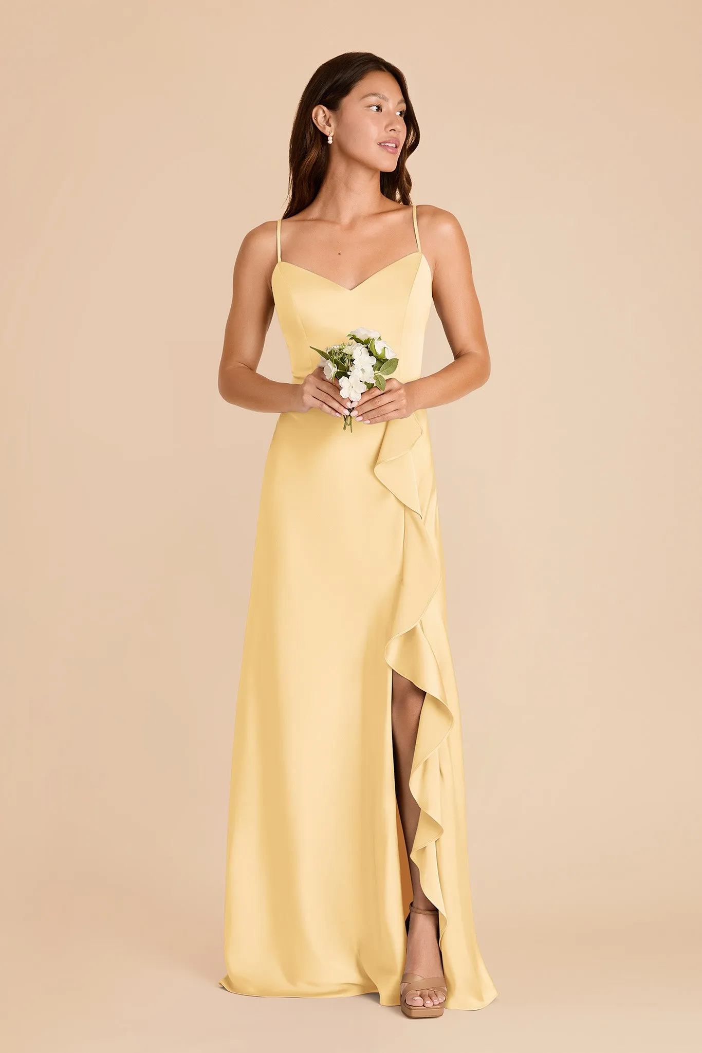 Theresa Matte Satin Dress - Butter sold by Birdy Grey product image thumbnail 3