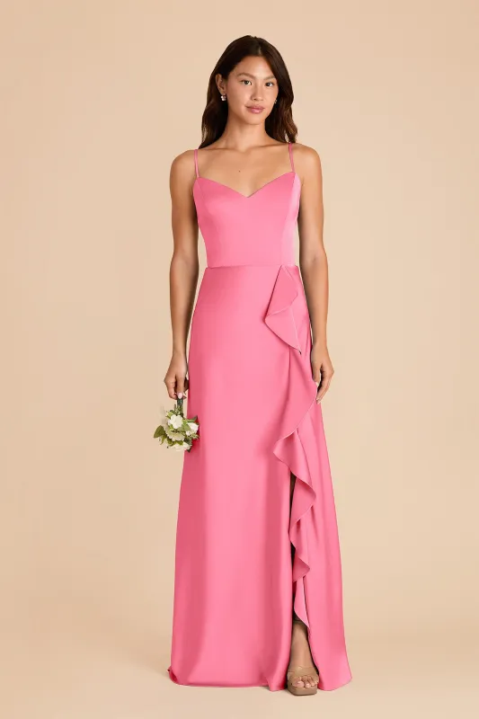 Theresa Matte Satin Dress - Bon Bon Pink sold by Birdy Grey