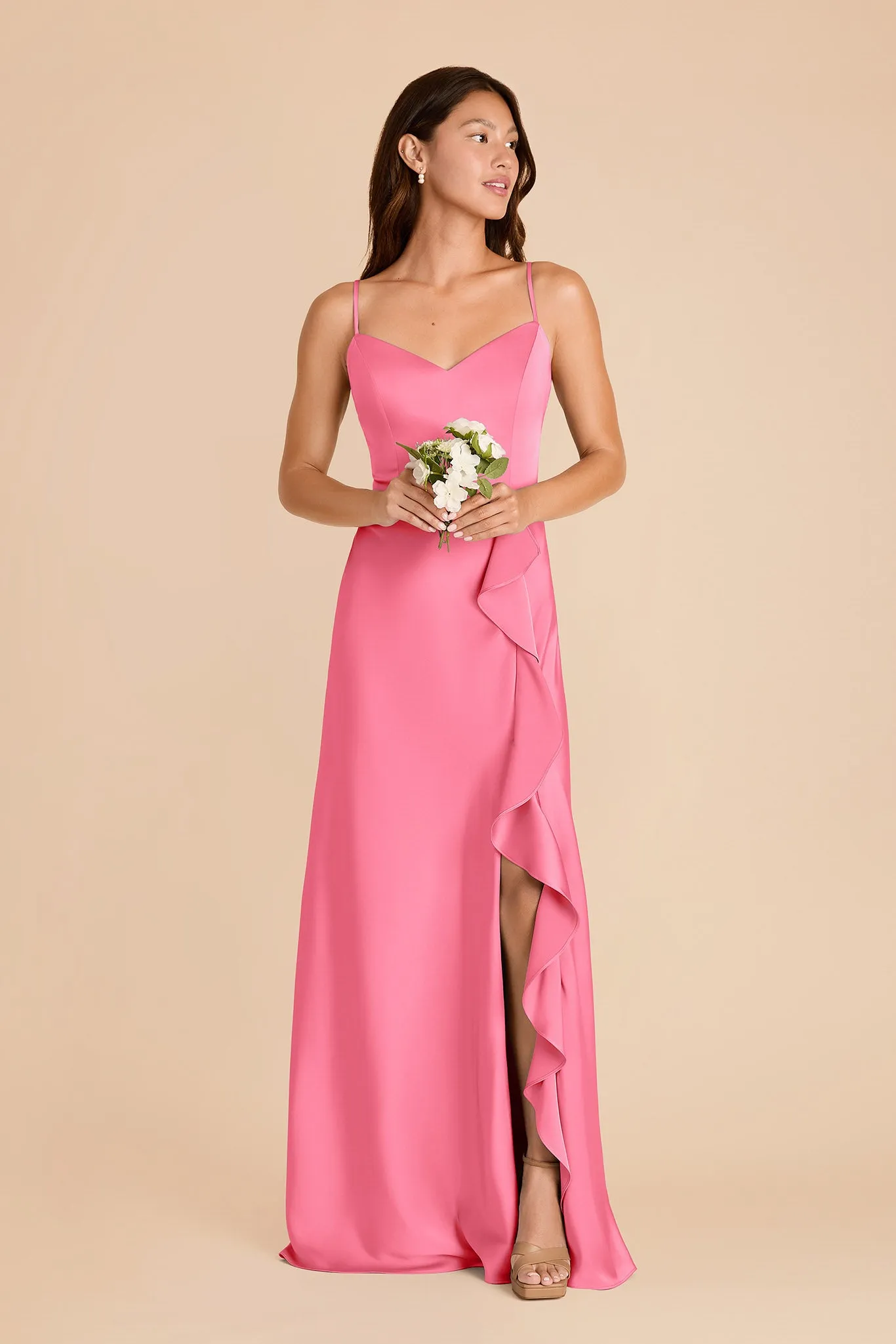 Theresa Matte Satin Dress - Bon Bon Pink sold by Birdy Grey product image thumbnail 3