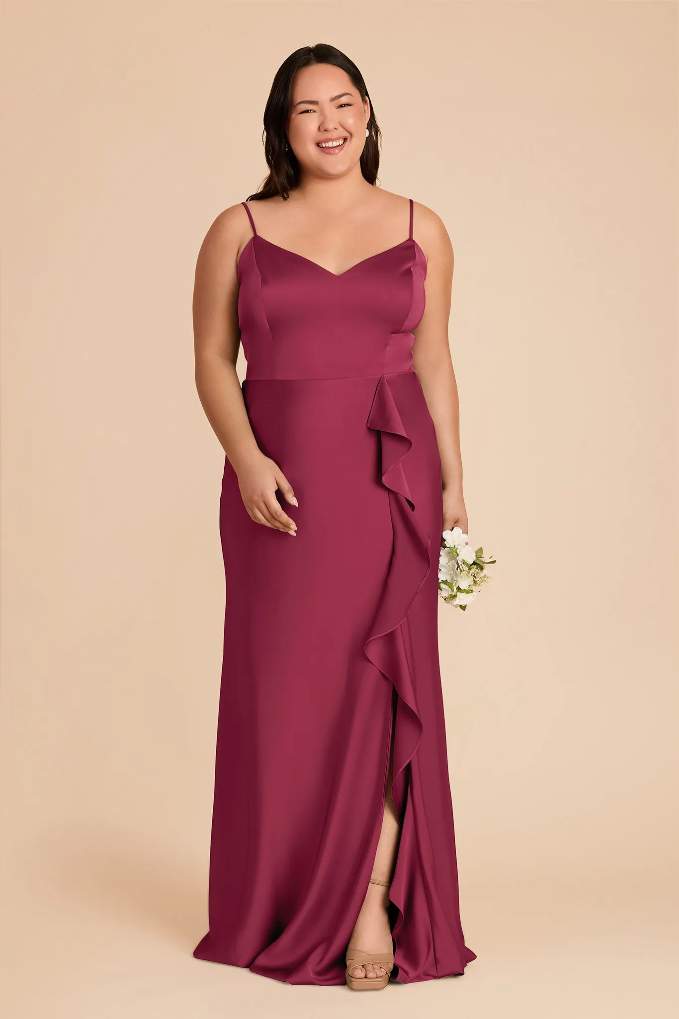 Theresa Matte Satin Dress - Berry sold by Birdy Grey product image thumbnail 2