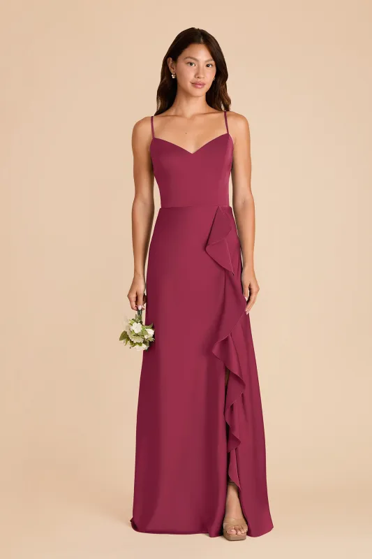 Theresa Matte Satin Dress - Berry sold by Birdy Grey