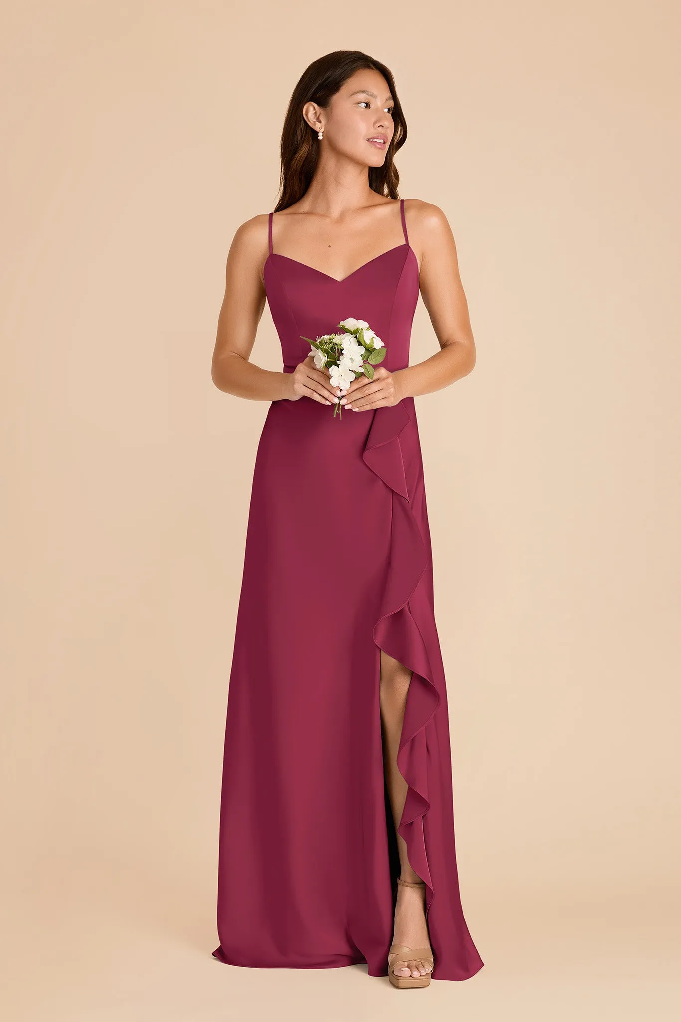 Theresa Matte Satin Dress - Berry sold by Birdy Grey product image thumbnail 3