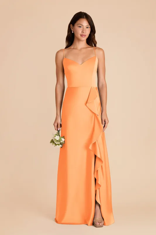 Theresa Matte Satin Dress - Apricot sold by Birdy Grey