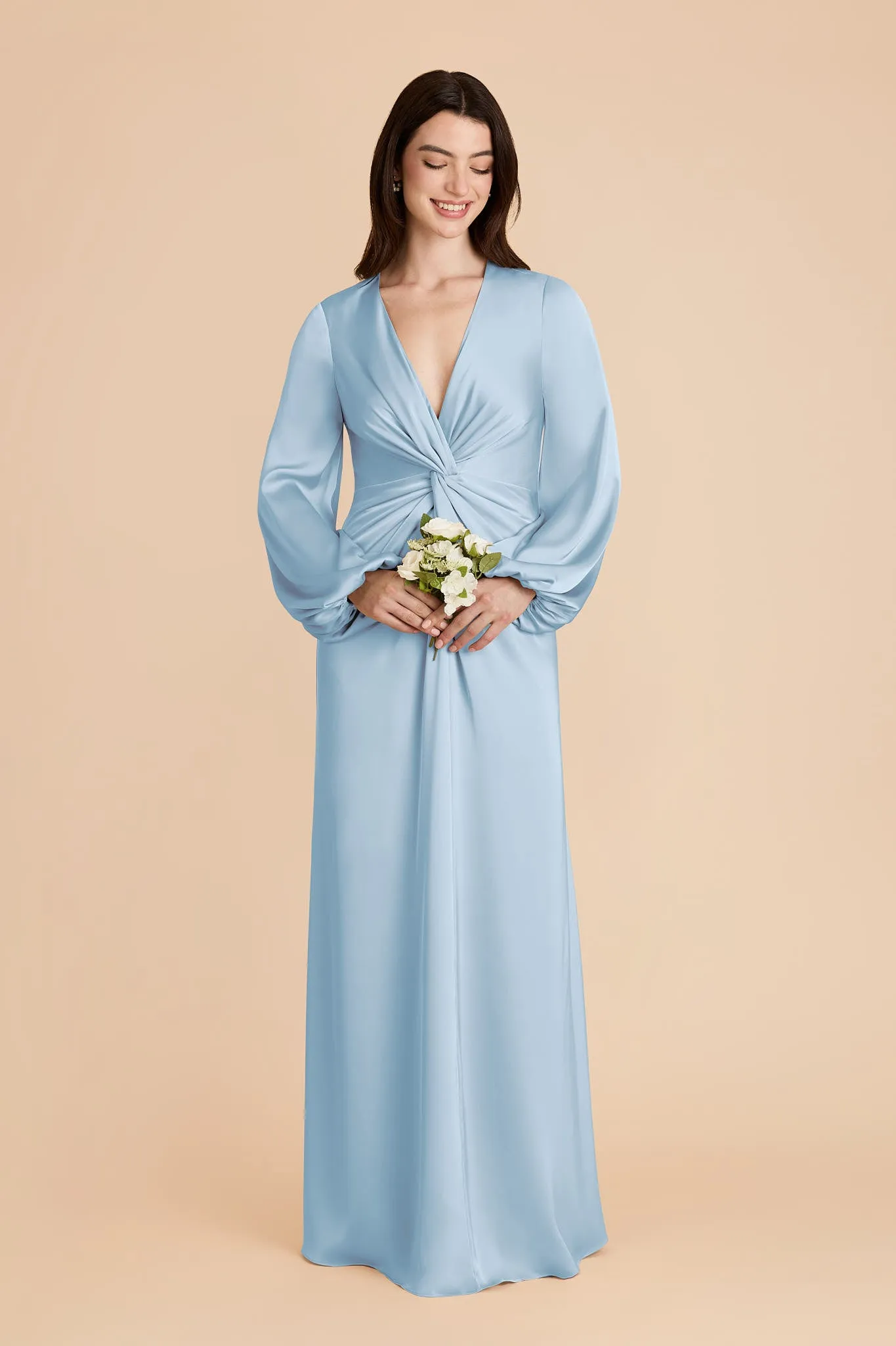 Juniper Matte Satin Dress - Sky Blue sold by Birdy Grey product image thumbnail 3