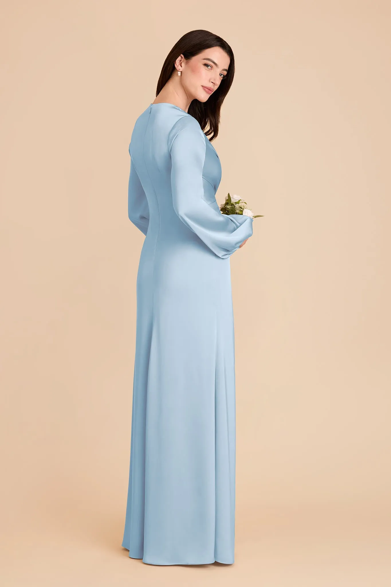 Juniper Matte Satin Dress - Sky Blue sold by Birdy Grey product image thumbnail 4